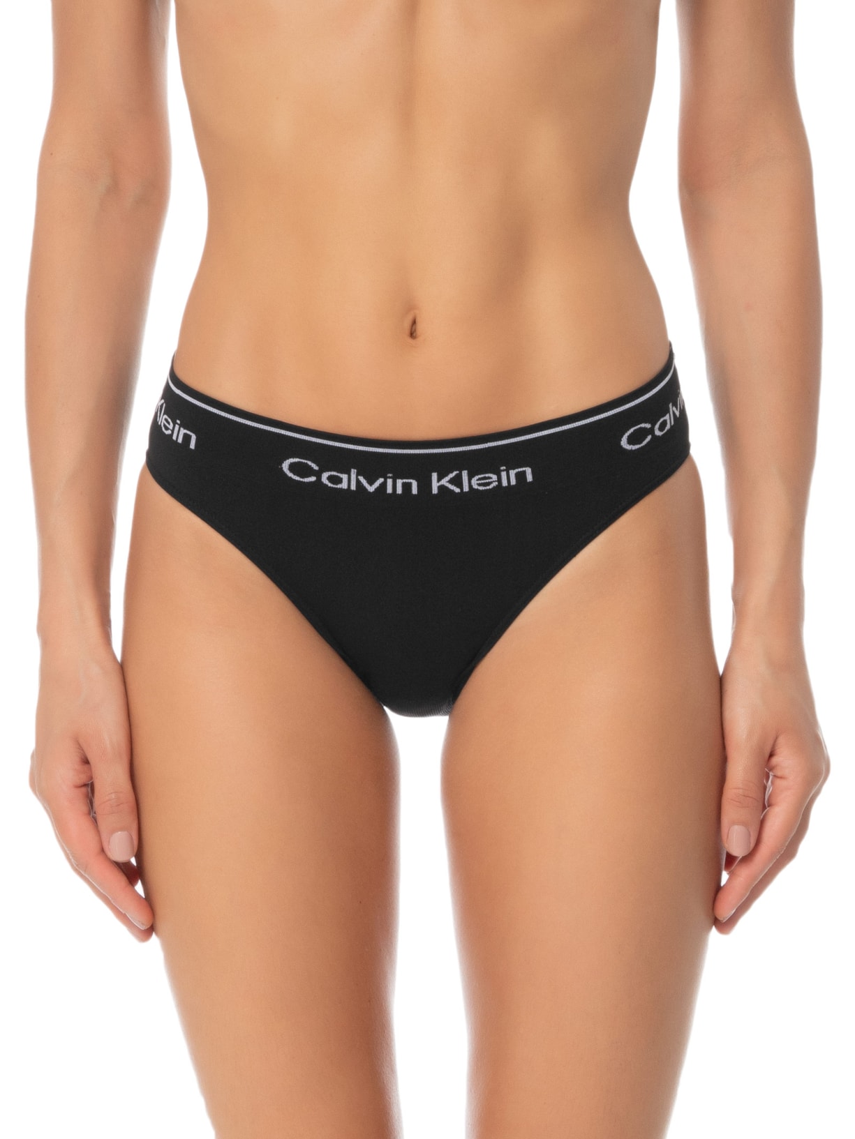 Calcinha Tanga Modern Cotton Seamless Preto Calvin Klein Underwear