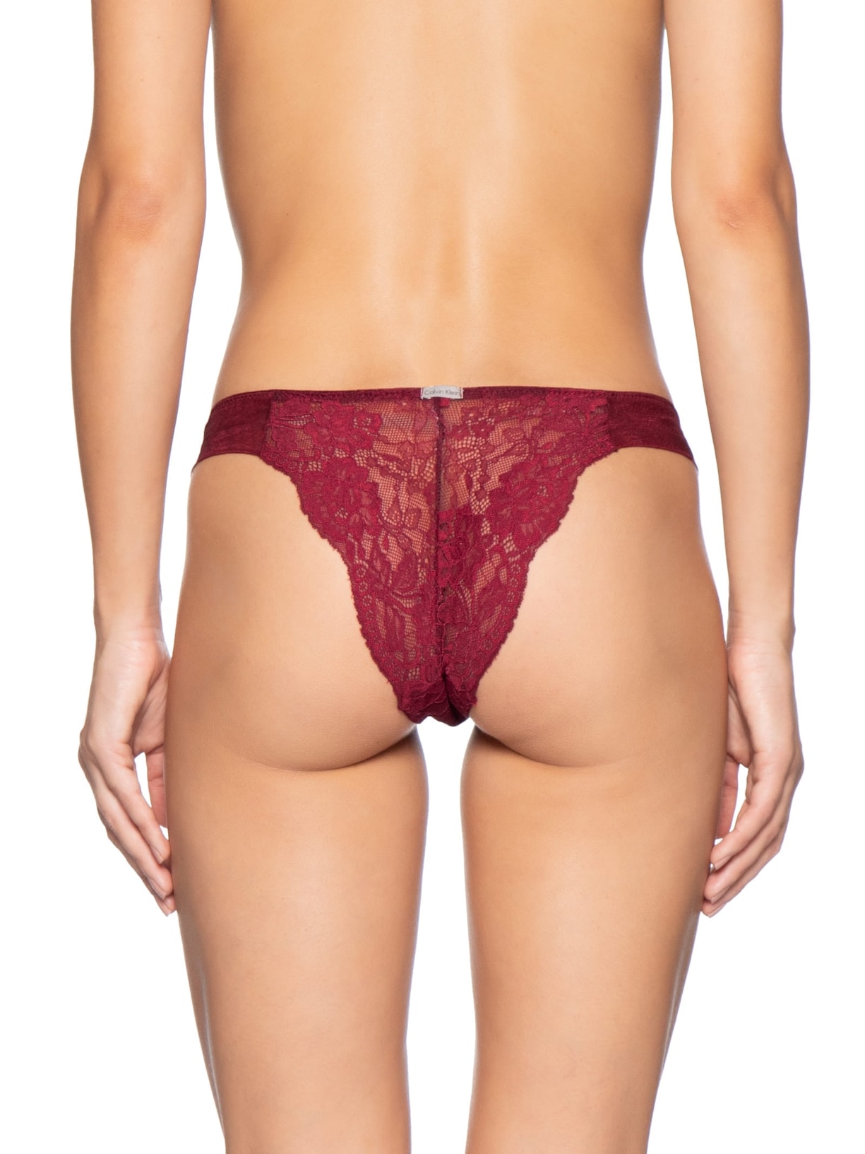 Calcinha Tanga Renda Classic Lace Vermelho Calvin Klein Underwear