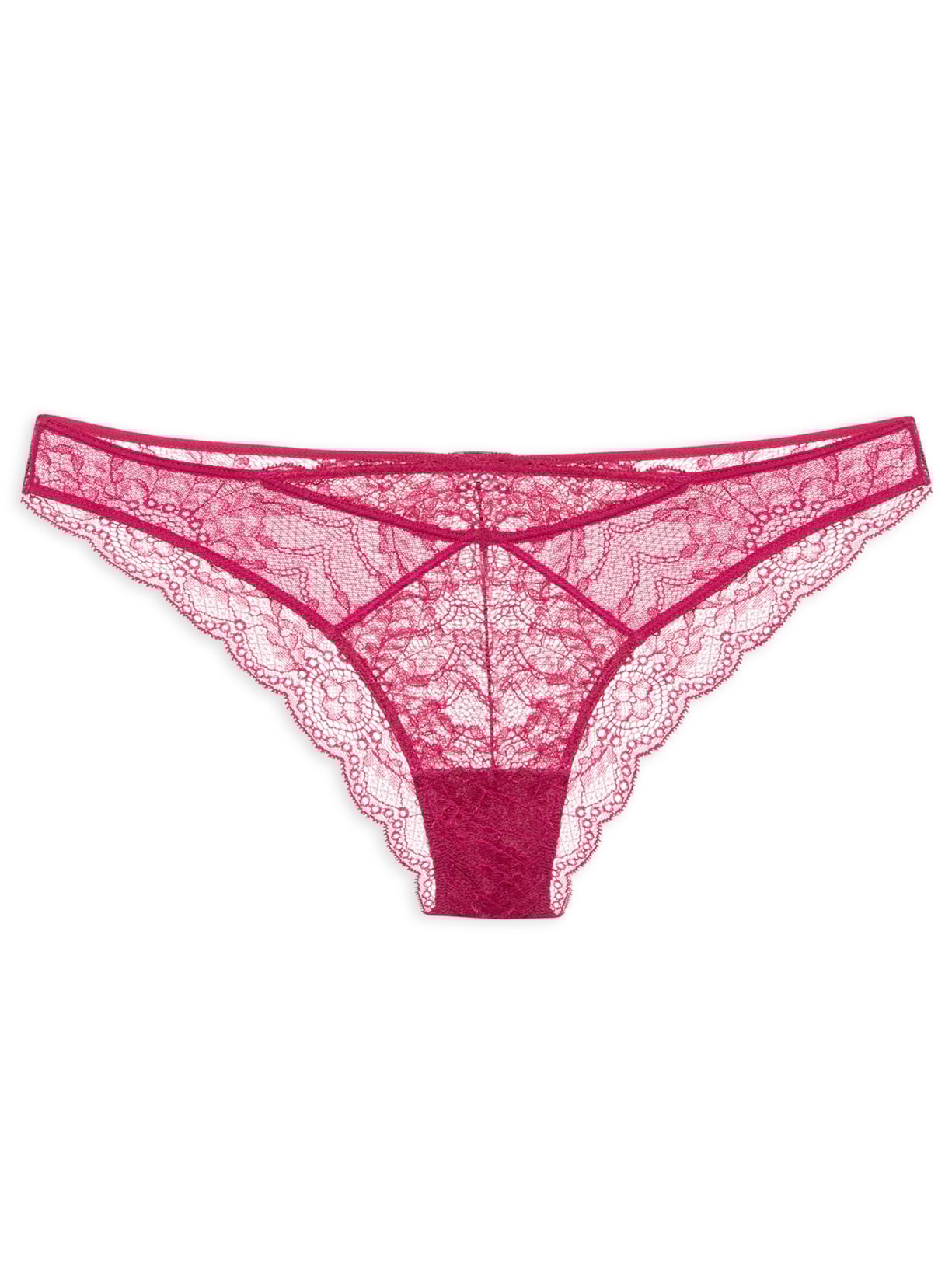 Calcinha Tanga Tule e Renda Napoles - Rosa