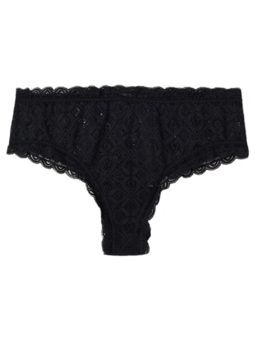 Caleçon Brasileiro Em Renda - Preto