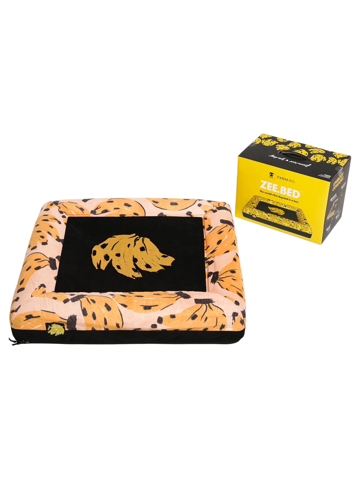 Cama P Bananas Preto Farm Etc + Zeedog