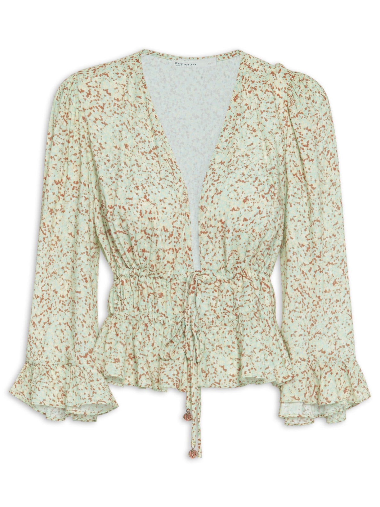 Camisa Bata Estampa Grão – Bege Dress To