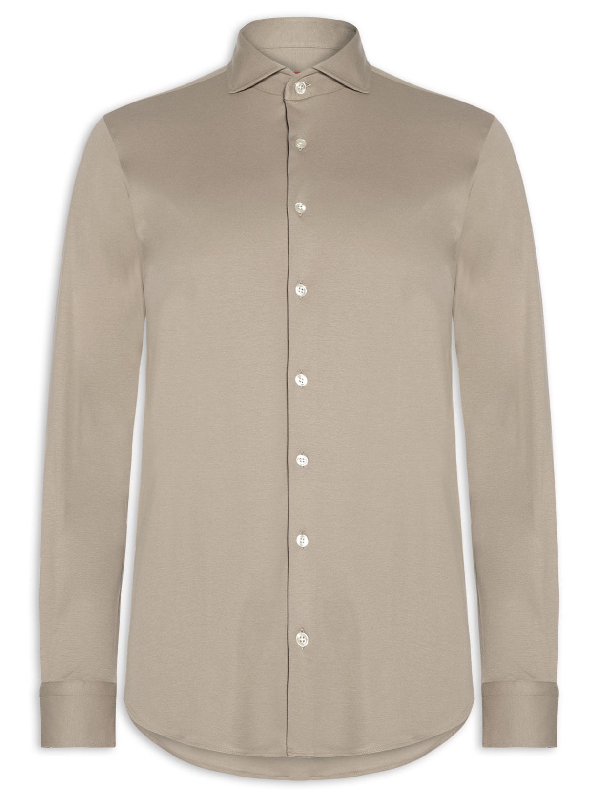 Camisa Casual Masculina Interlock em Pima Cotton Bege Paramount Alfaiataria