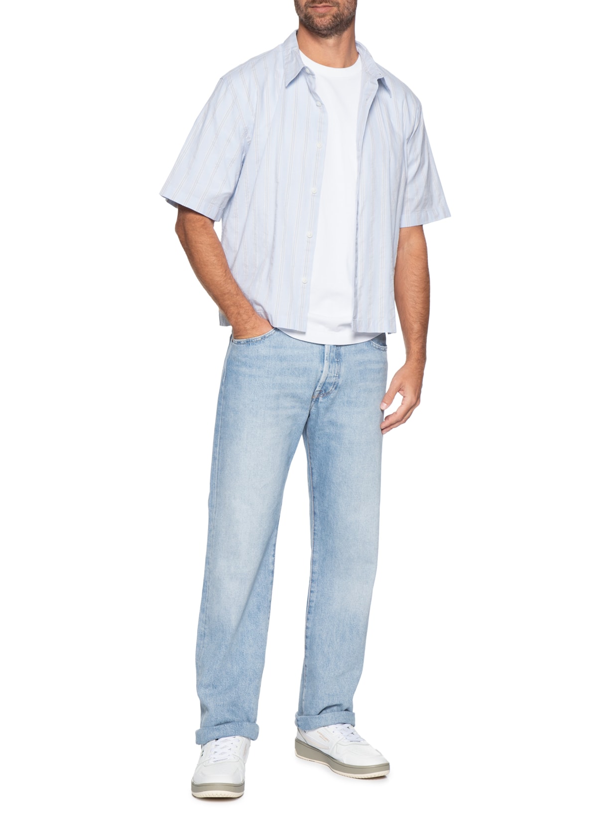 Camisa Casual Masculina Loose Fit Lama Boxy Azul Levi's