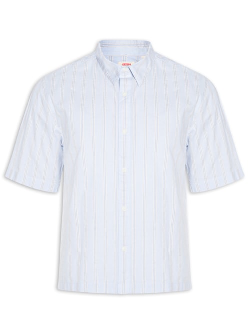 Camisa Casual Masculina Loose Fit Lama Boxy - Azul