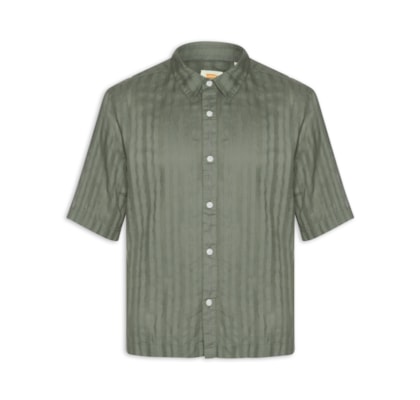 Camisa Casual Masculina Loose Fit Lama Boxy - Verde
