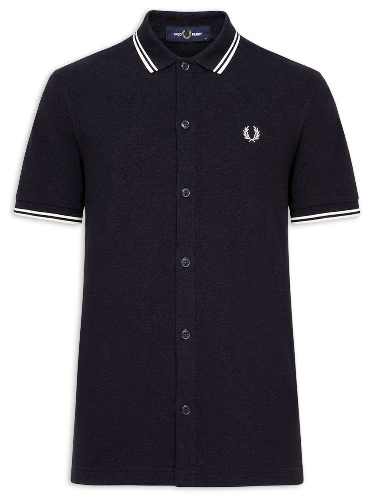 Camisa Casual Masculina Manga Curta com Friso - Azul