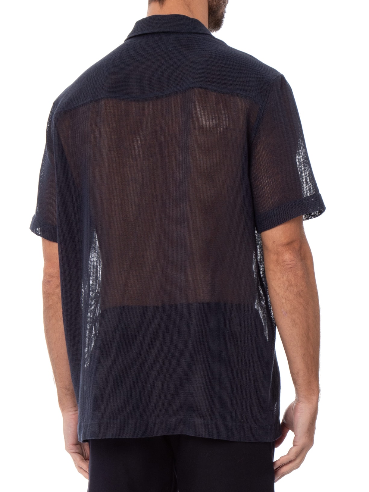 Camisa Casual Masculina Manga Curta Cotton Azul Osklen