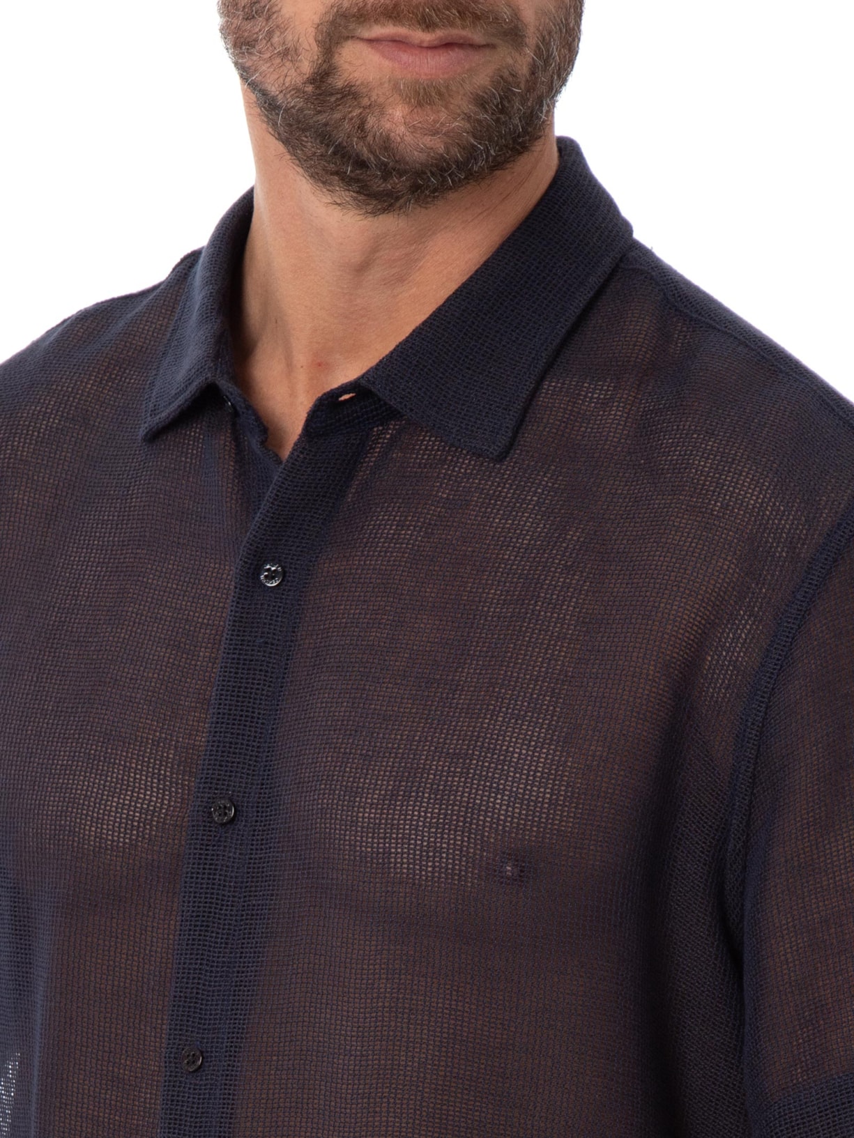 Camisa Casual Masculina Manga Curta Cotton Azul Osklen