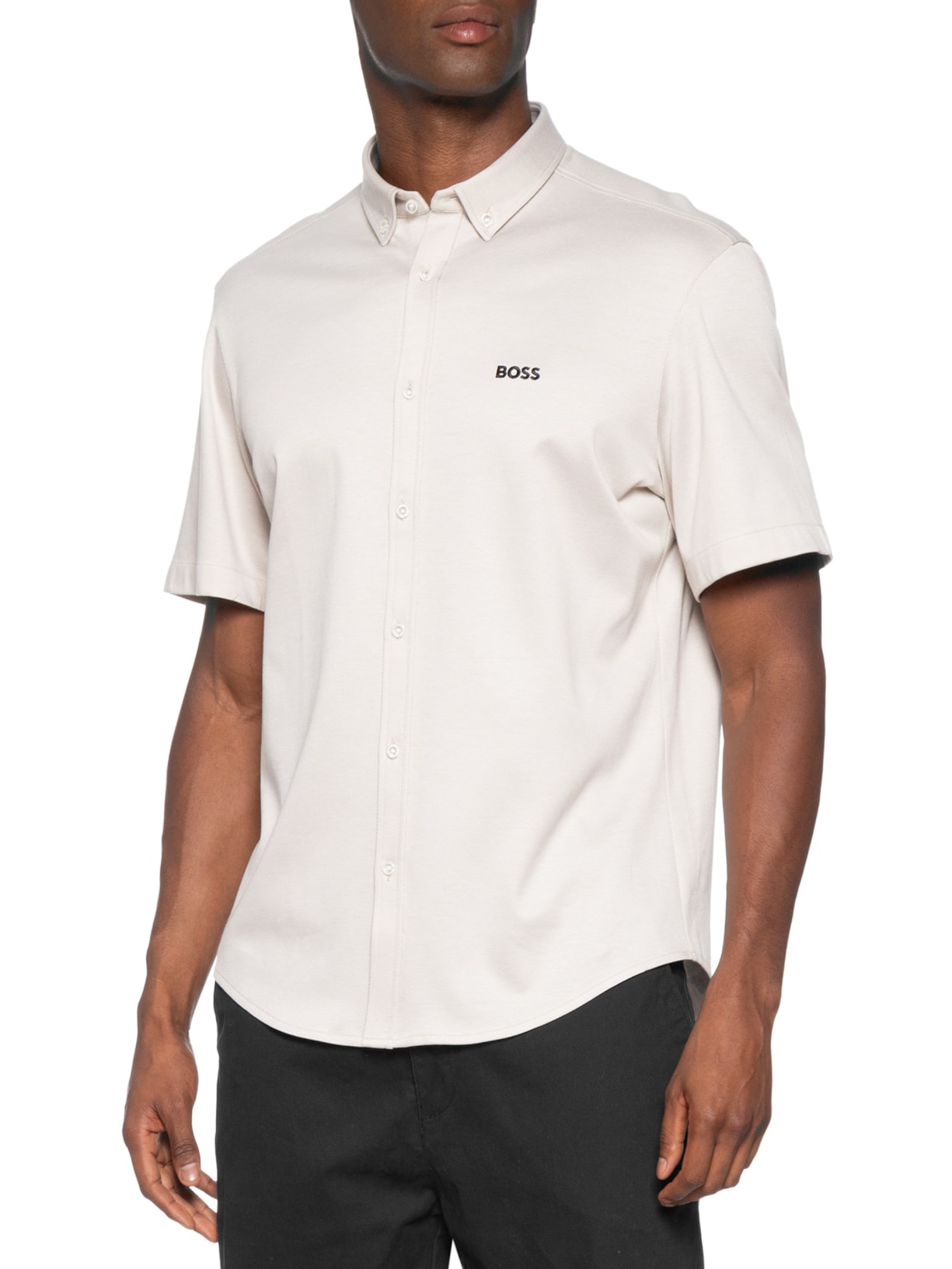 Camisa Casual Masculina Manga Curta ST Motion S Off White Boss