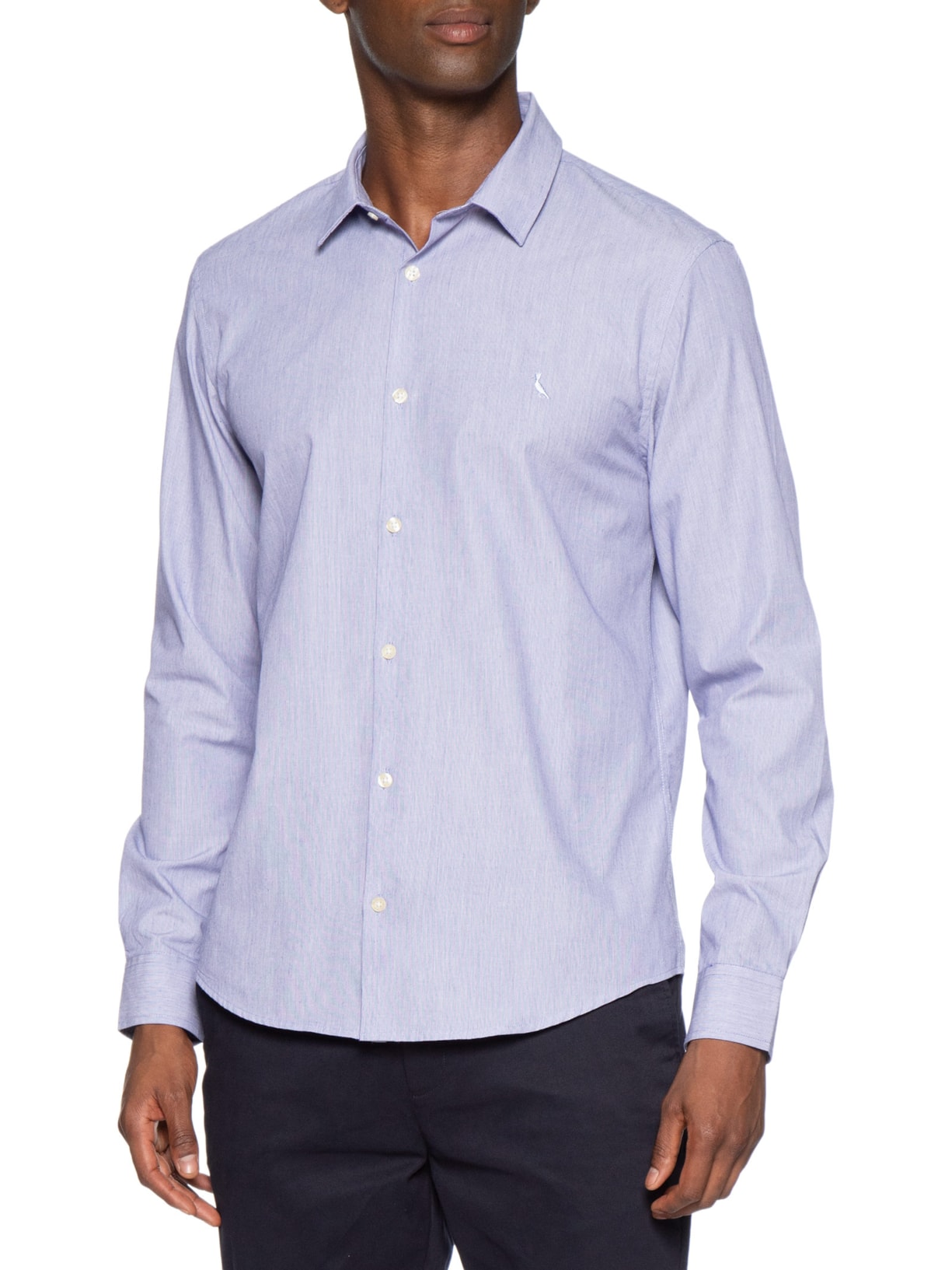 Camisa Casual Masculina Manga Longa Cerrado Azul Reserva
