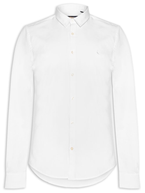 Camisa Casual Masculina Manga Longa Kiro - Branco