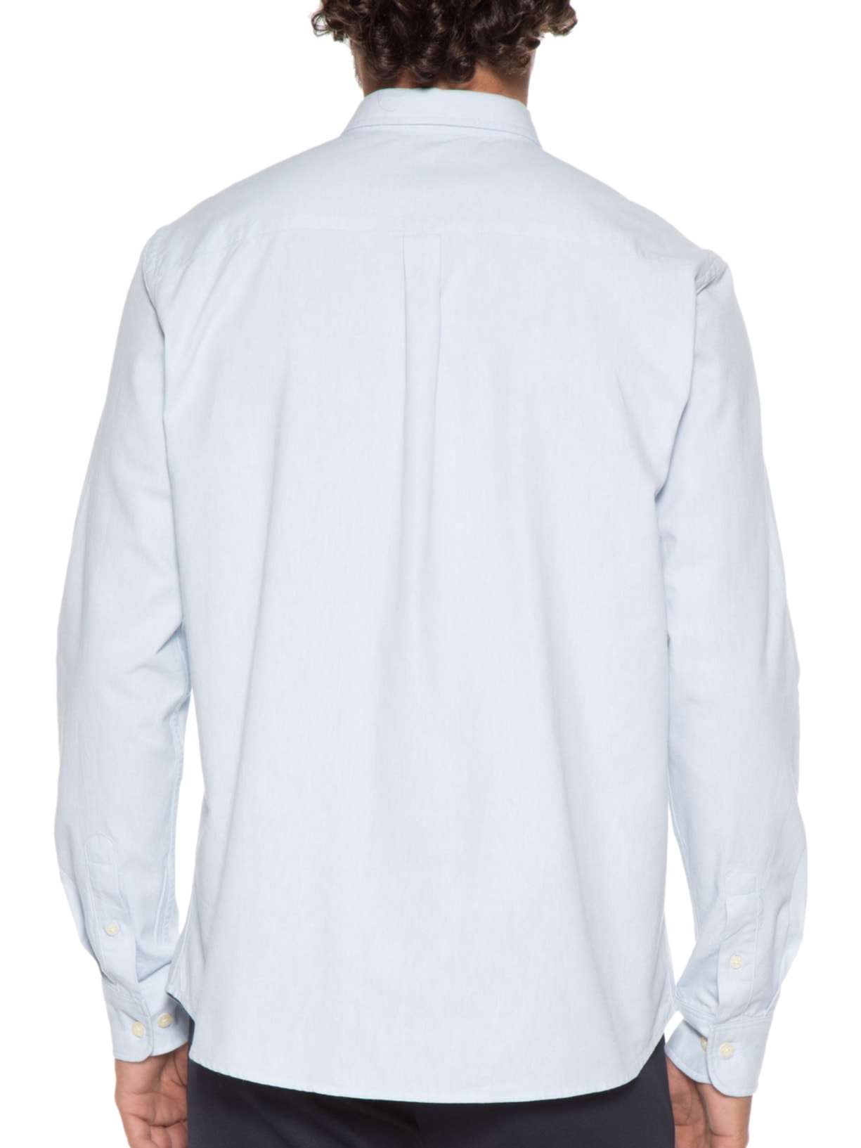 Camisa Casual Masculina Manga Longa Sport Oxford Azul Reserva