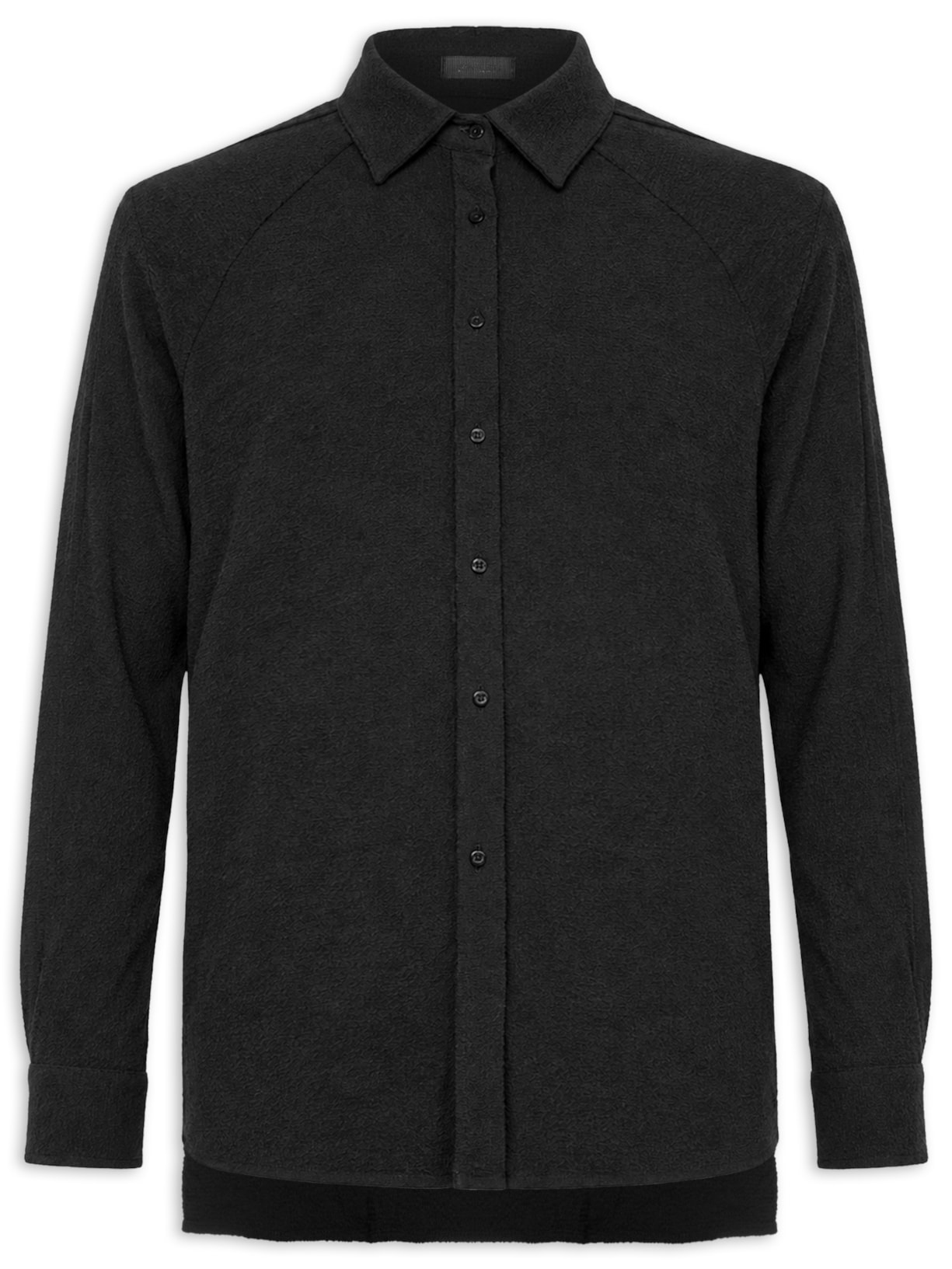 Camisa Casual Masculina Manga Longa Texture Preto Osklen
