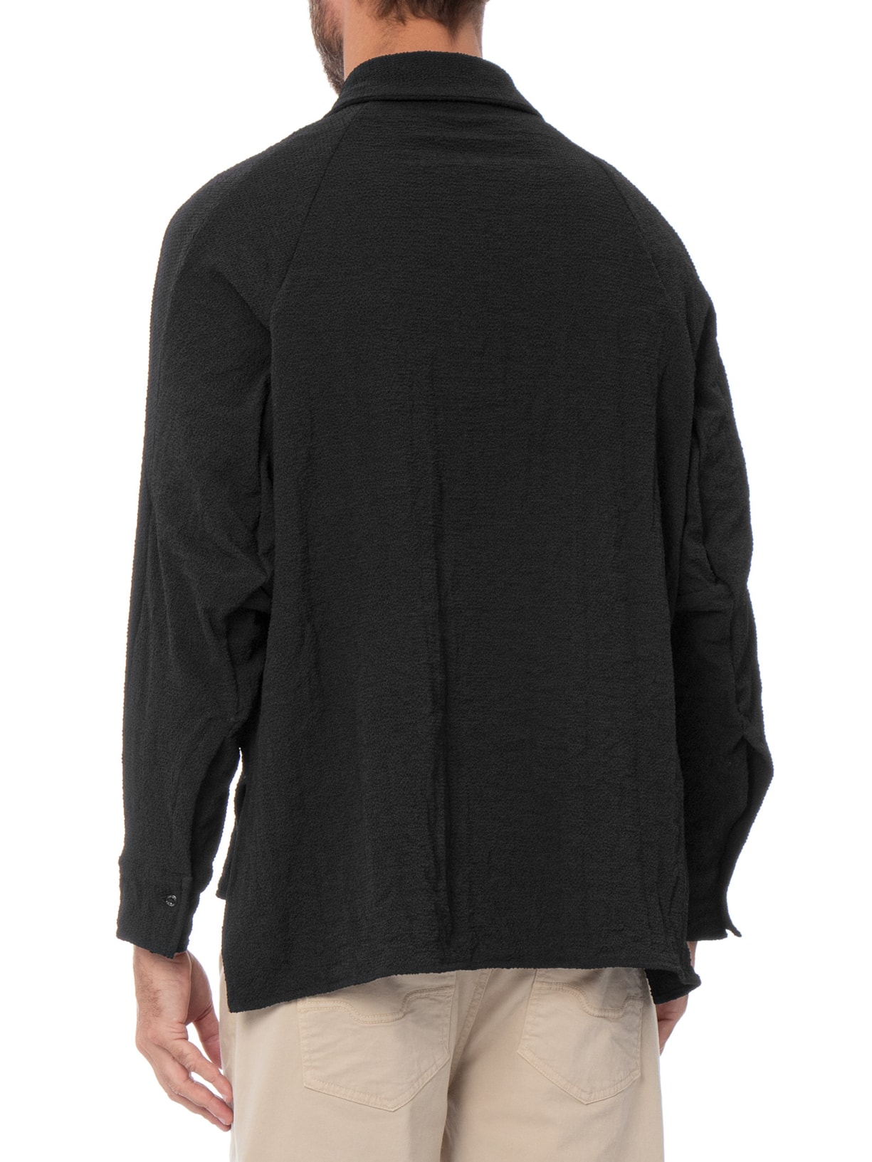 Camisa Casual Masculina Manga Longa Texture Preto Osklen