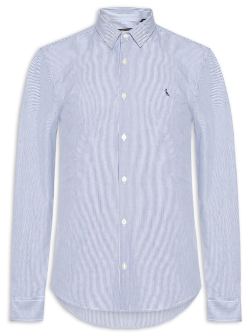 Camisa Casual Masculina Manga Longa Toronto - Azul