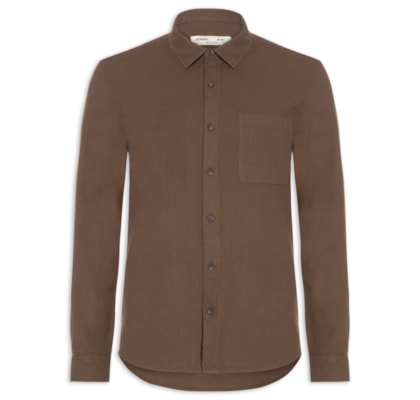 Camisa Casual Masculina Texturizada - Marrom