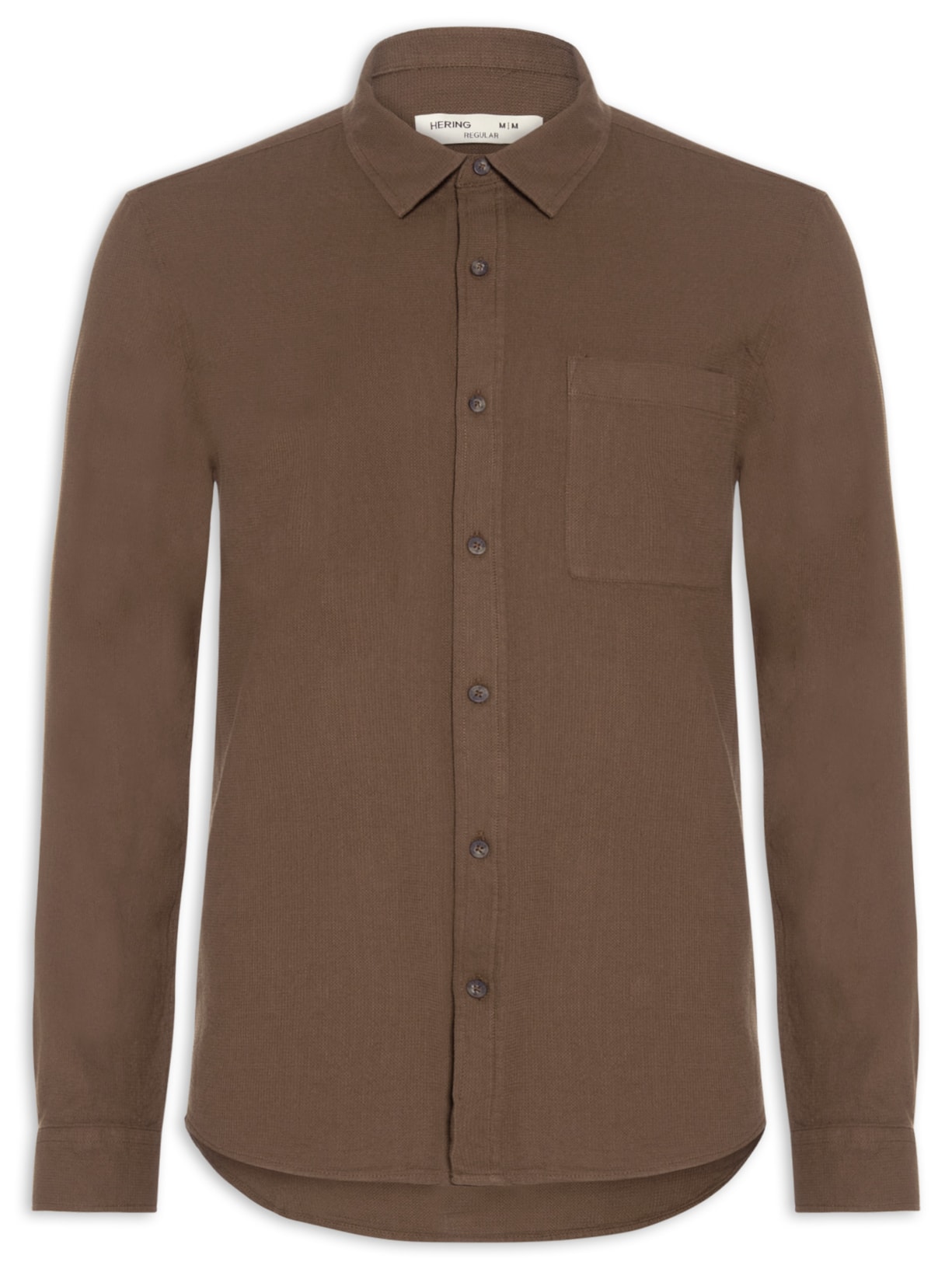 Camisa Casual Masculina Texturizada - Marrom