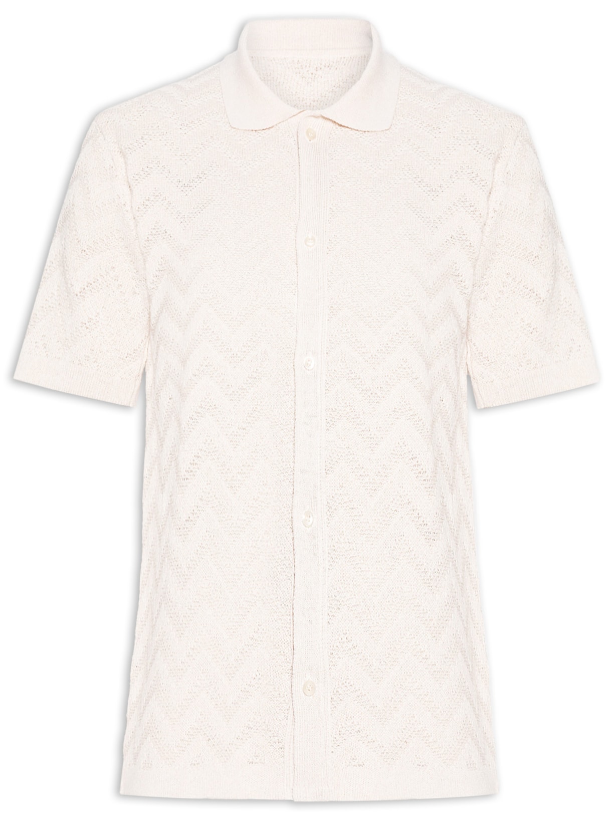 Camisa Casual Masculina Tricot Waves Regular Off White Sergio K