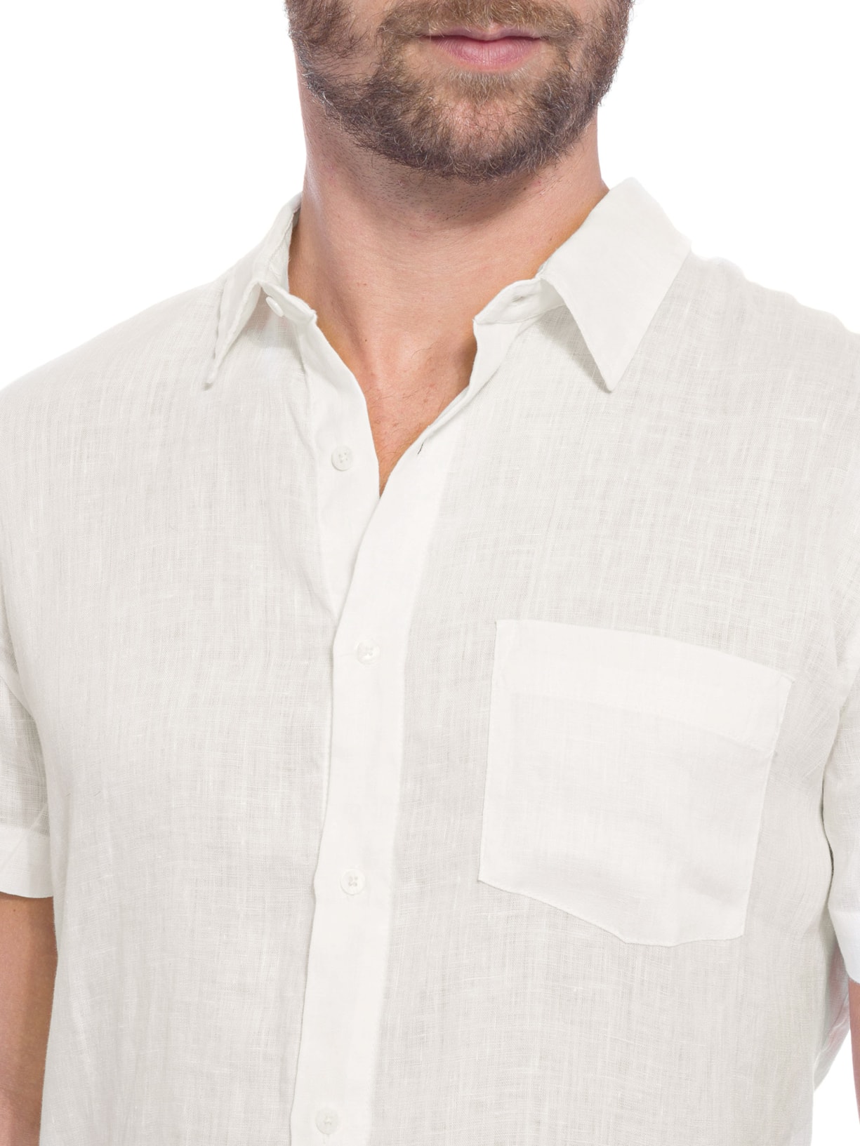Camisa Classic Linen Mc Off White Osklen