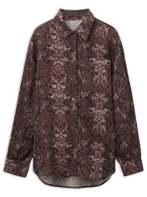 Camisa Com Padrão Selva - Marrom