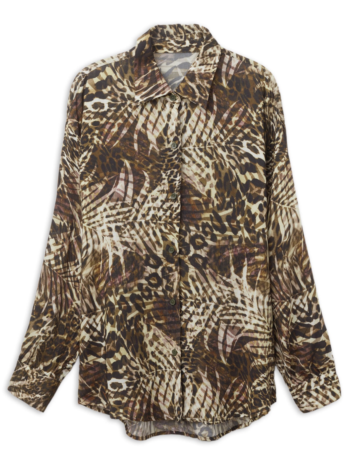 Camisa Com Padrão Selva - Verde