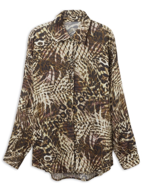Camisa Com Padrão Selva - Verde