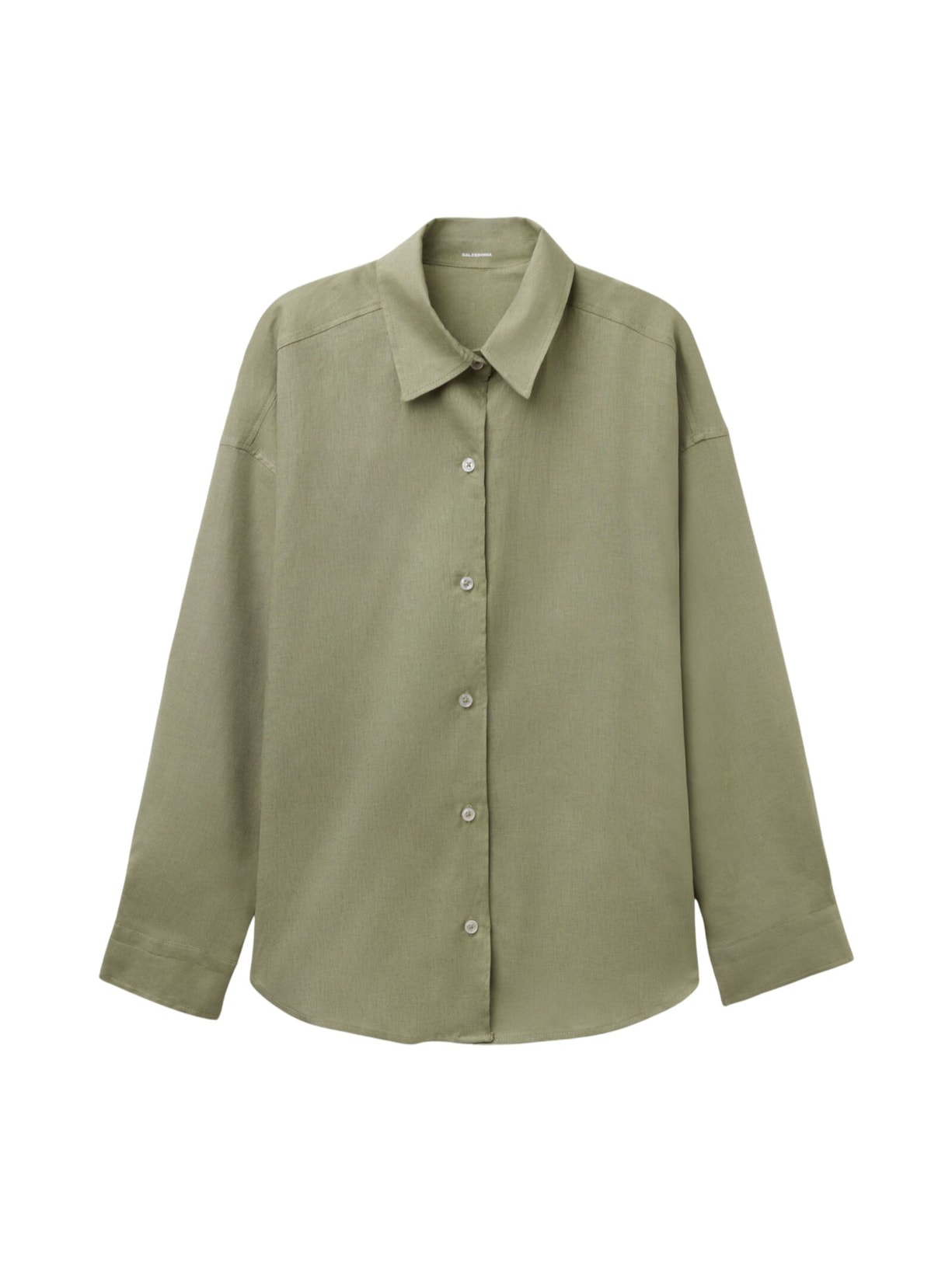 Camisa Curta Em Linho e Viscose - Verde