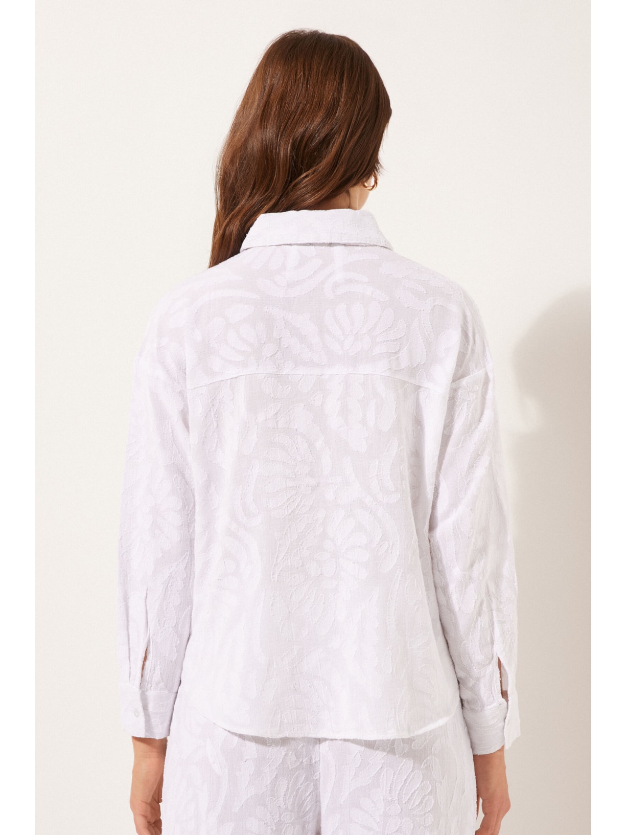 Camisa Curta Jacquard Branco Calzedonia