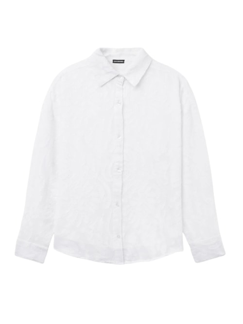 Camisa Curta Jacquard - Branco