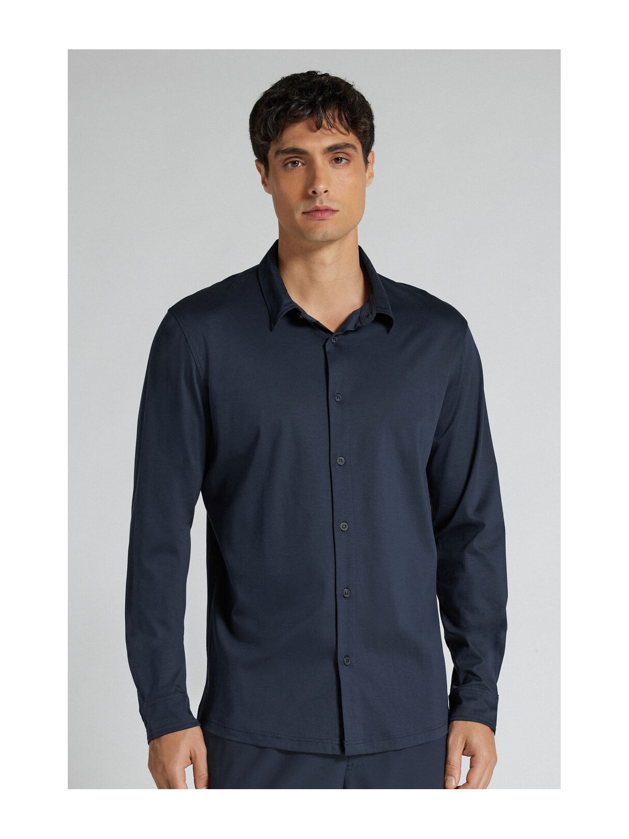 Camisa De Manga Comprida Em Algodão Premium Superlight Azul Intimissimi