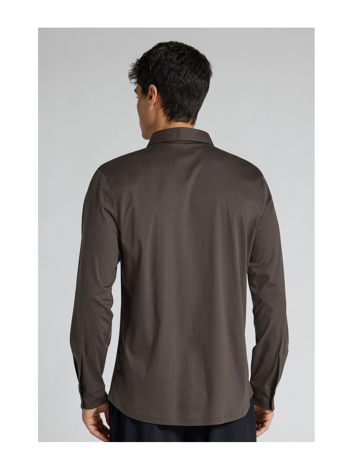 Camisa De Manga Comprida Em Algodão Premium Superlight Marrom Intimissimi