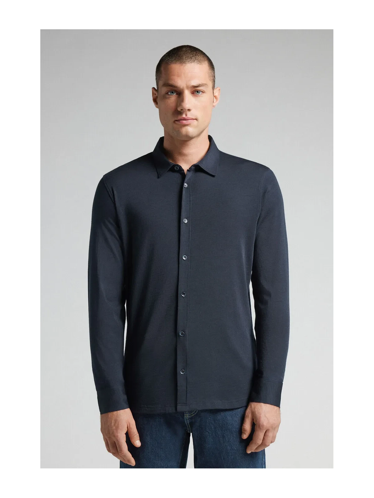 Camisa De Manga Comprida Em Lã Merino Azul Intimissimi