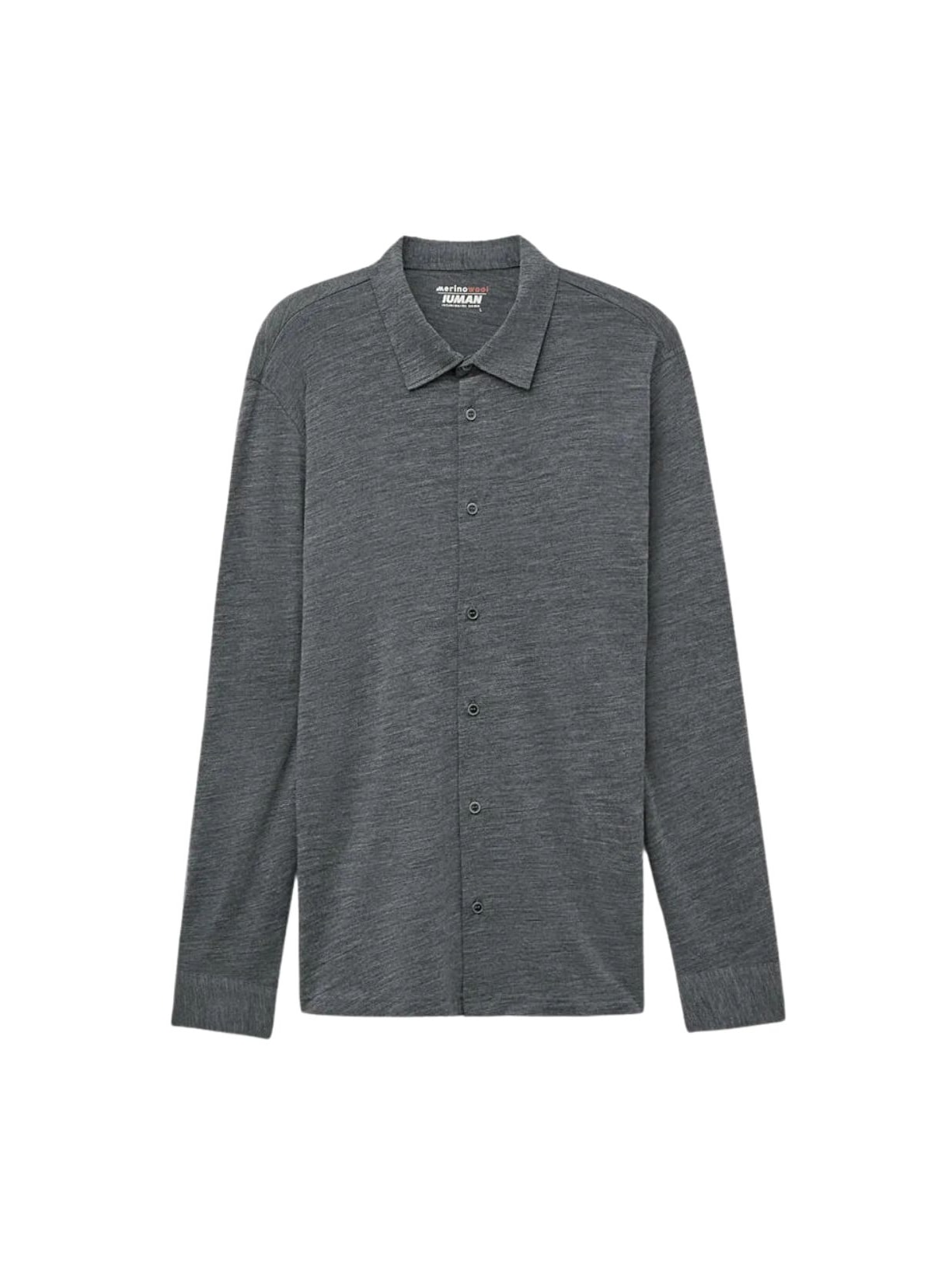 Camisa De Manga Comprida Em Lã Merino - Cinza