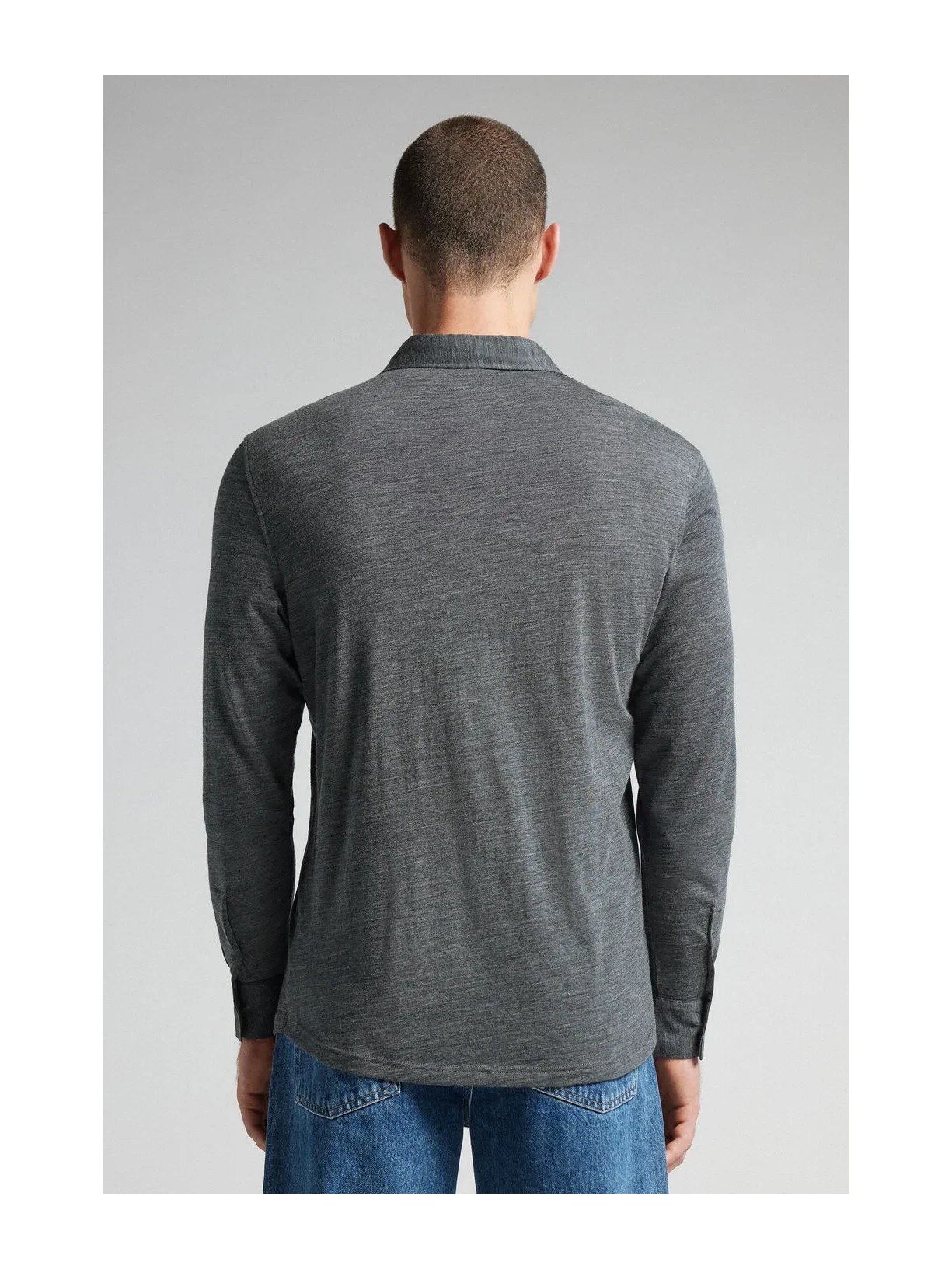 Camisa De Manga Comprida Em Lã Merino Cinza Intimissimi