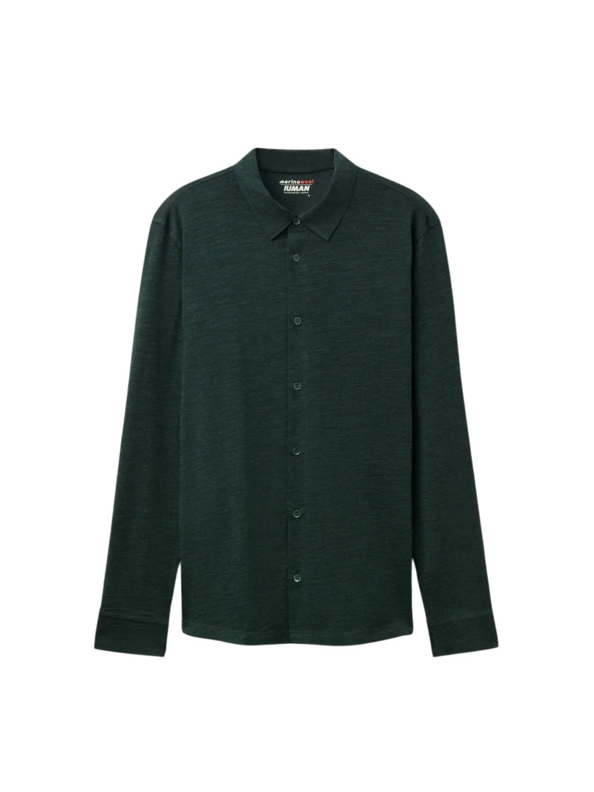 Camisa De Manga Comprida Em Lã Merino - Verde