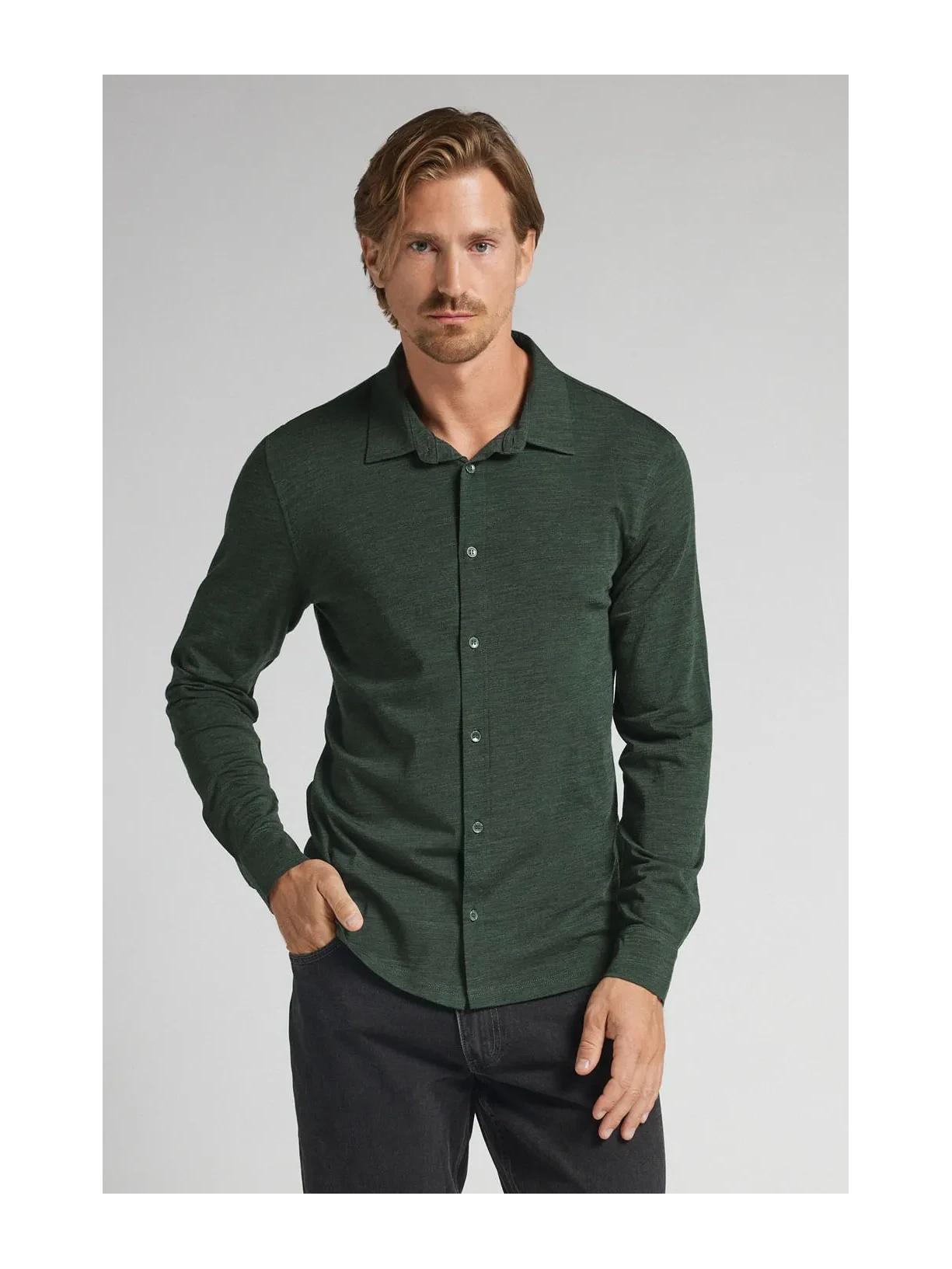 Camisa De Manga Comprida Em Lã Merino Verde Intimissimi