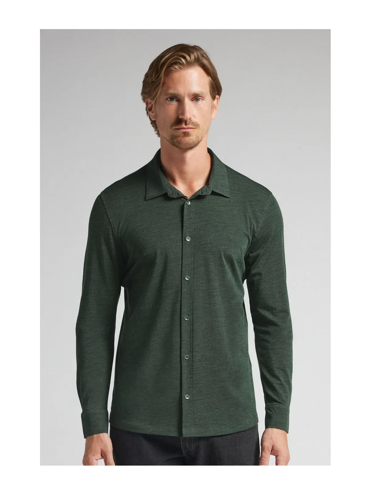 Camisa De Manga Comprida Em Lã Merino Verde Intimissimi
