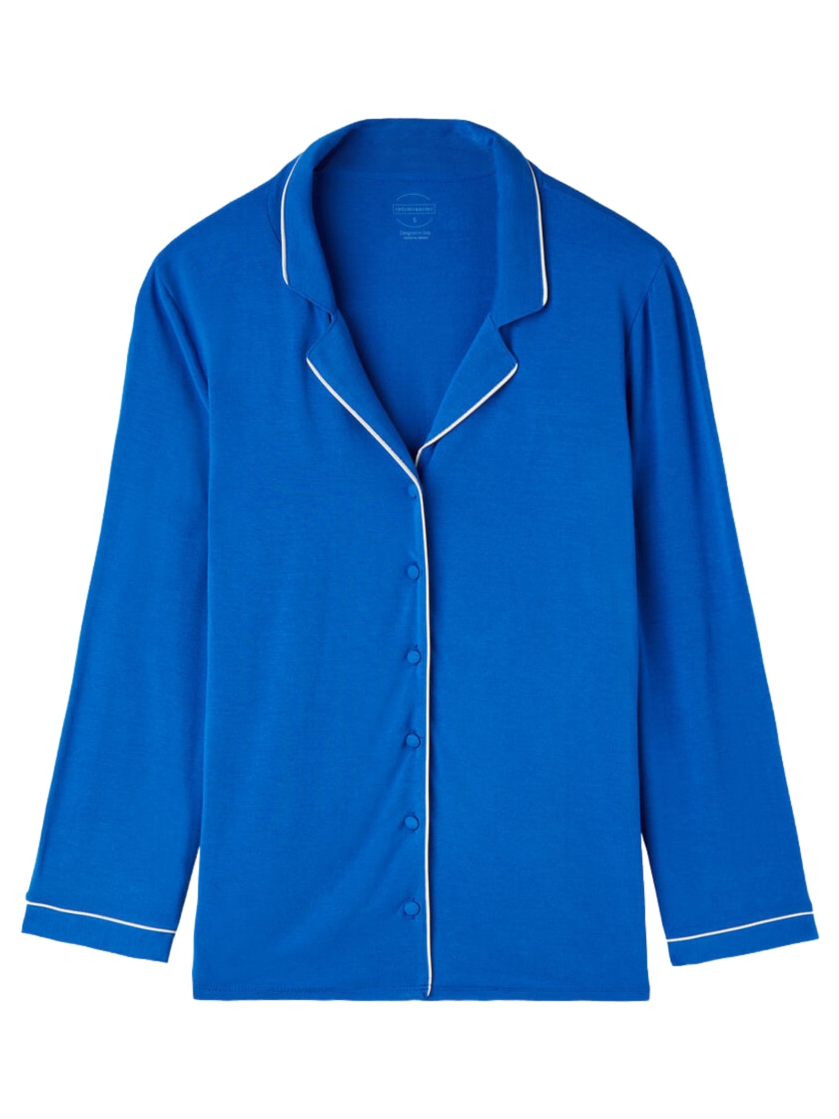 Camisa De Manga Comprida Em Micromodal - Azul