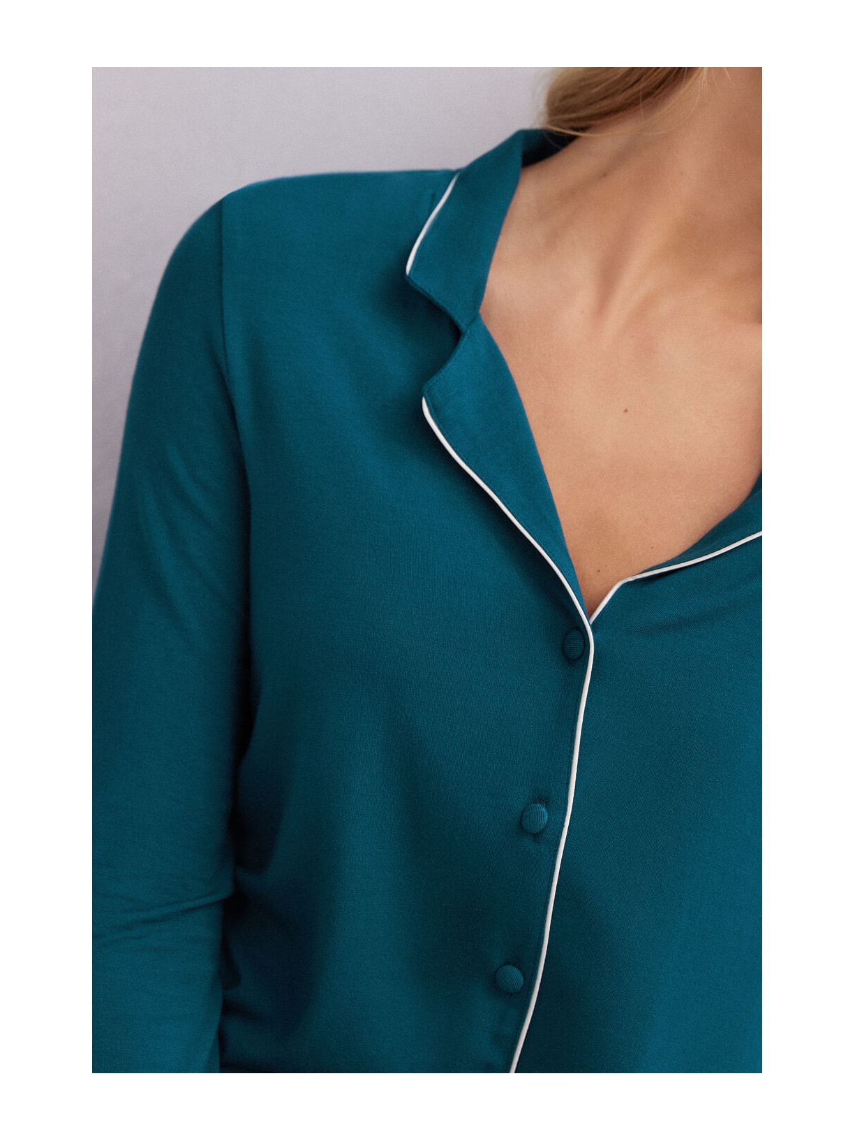 Camisa De Manga Comprida Em Micromodal Azul Intimissimi