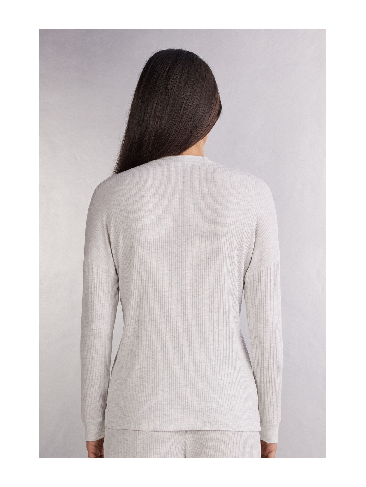 Camisa De Manga Comprida Em Modal Chic Comfort Cinza Intimissimi