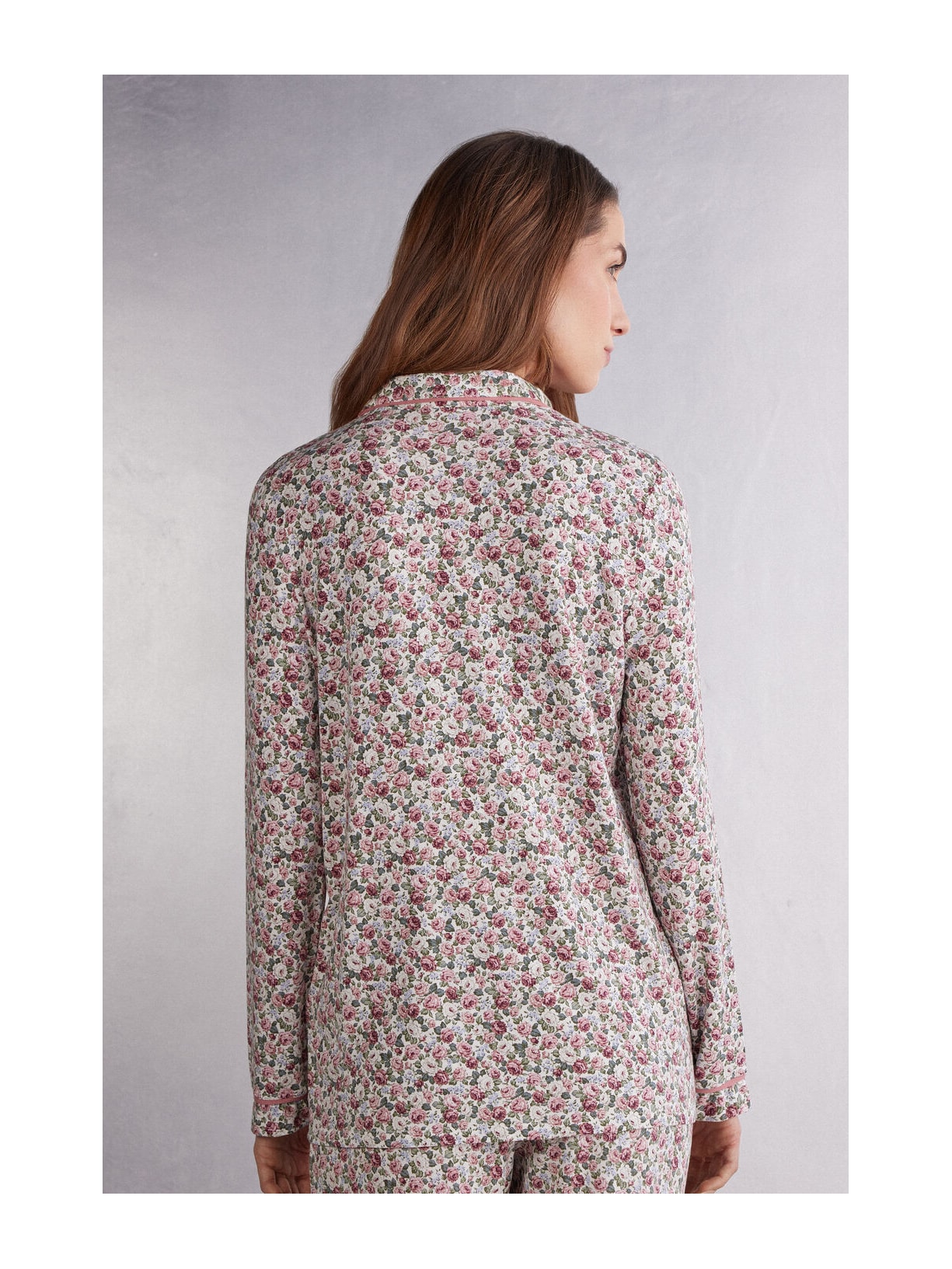 Camisa De Manga Comprida Floral Romance Rosa Intimissimi