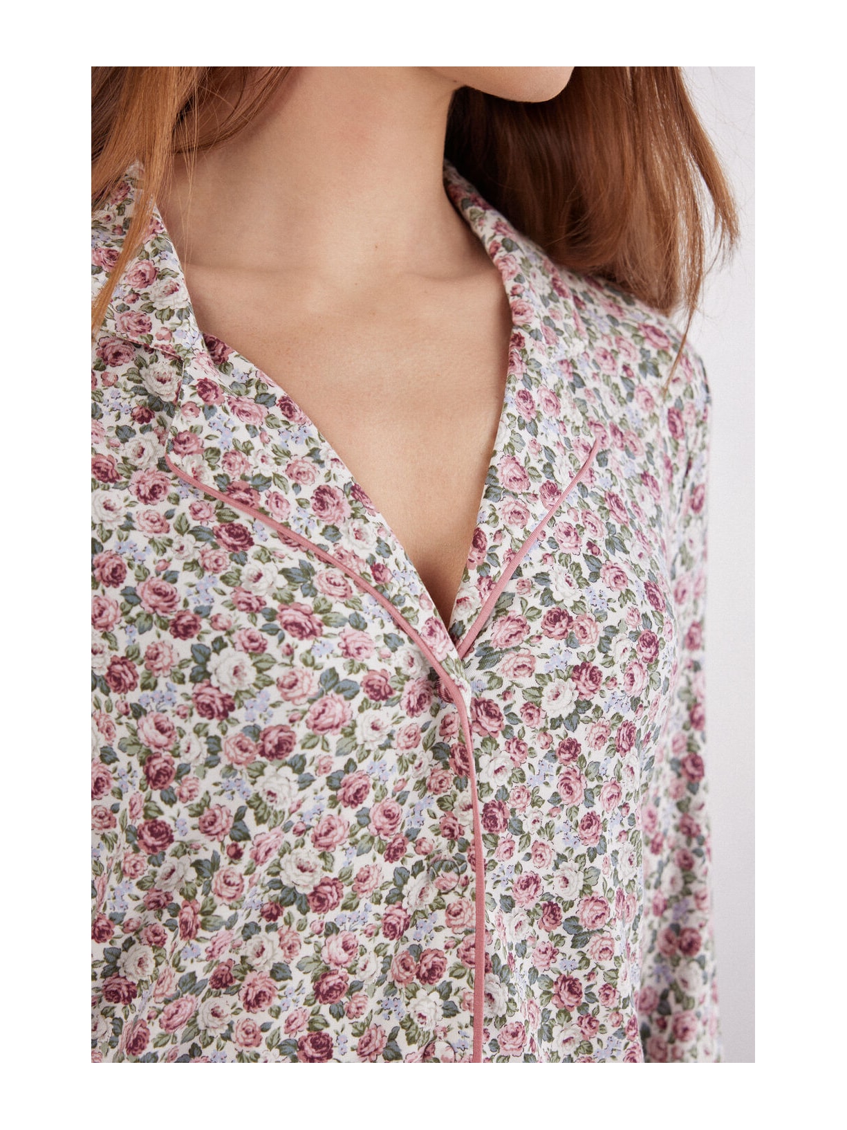 Camisa De Manga Comprida Floral Romance Rosa Intimissimi