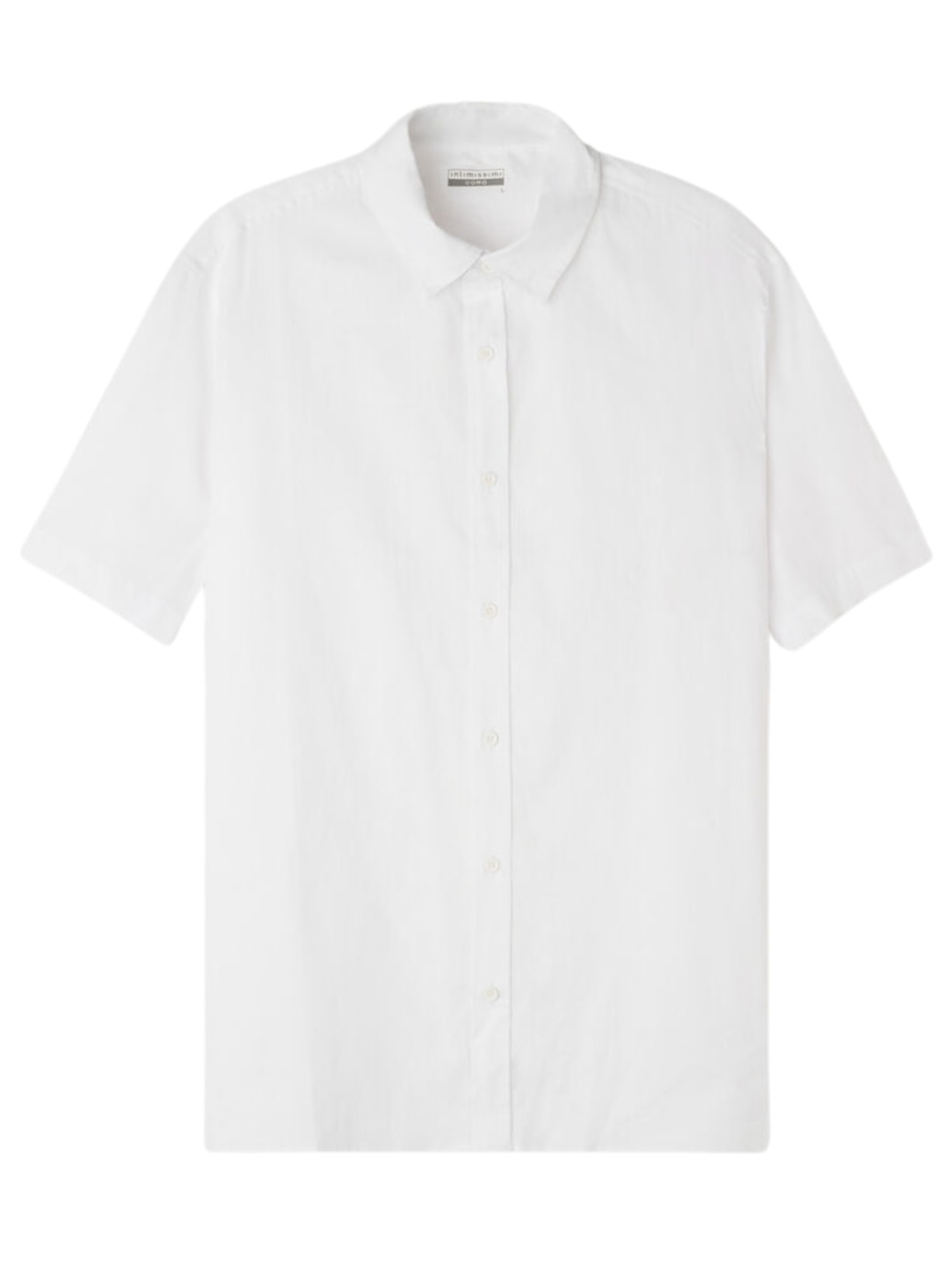 Camisa De Manga Curta Em Linho e Algodão - Branco