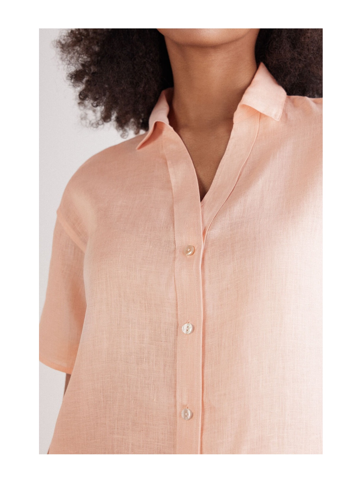 Camisa De Manga Curta Em Linho The Pure Linen Rosa Intimissimi