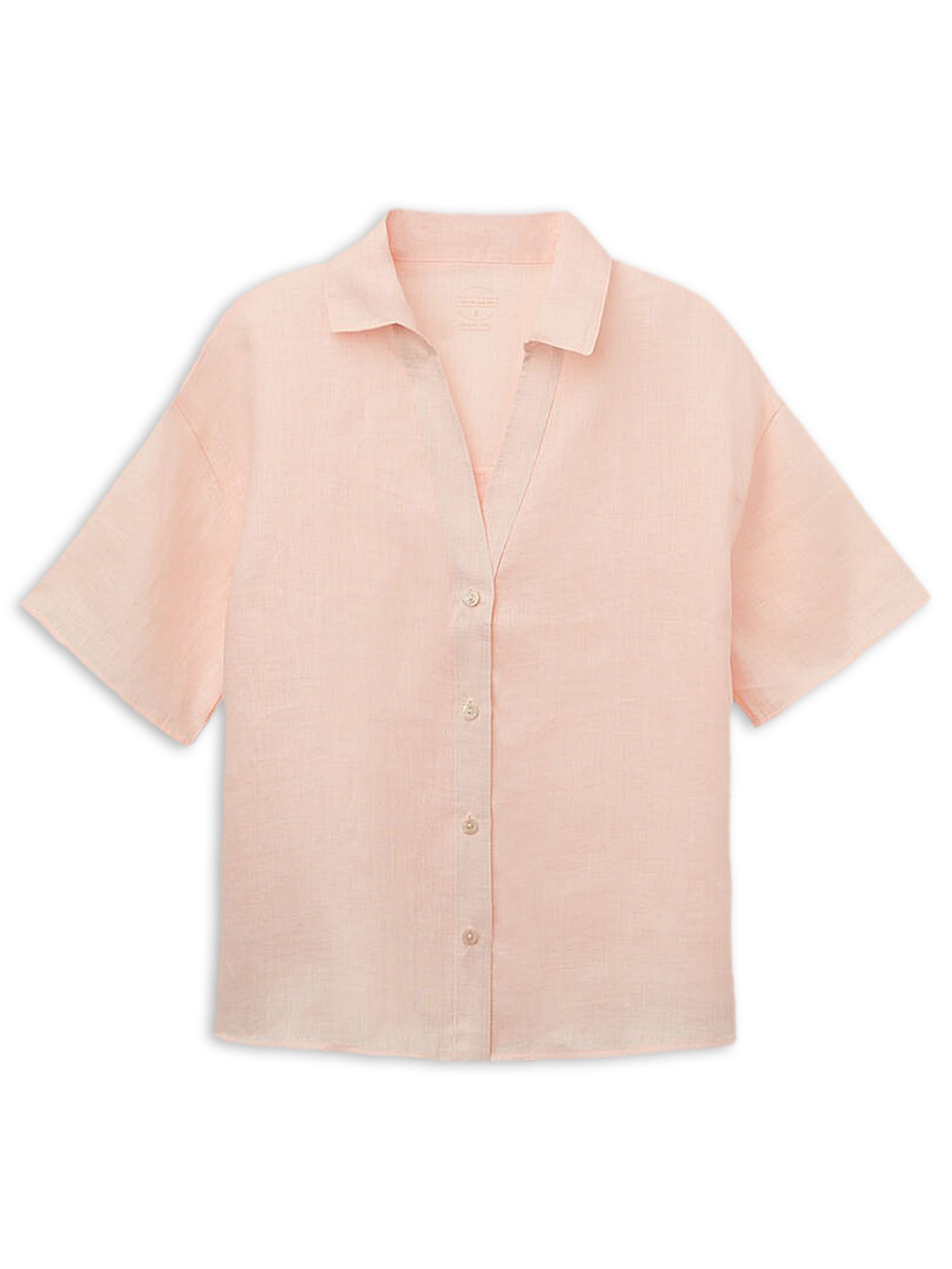 Camisa De Manga Curta Em Linho The Pure Linen - Rosa