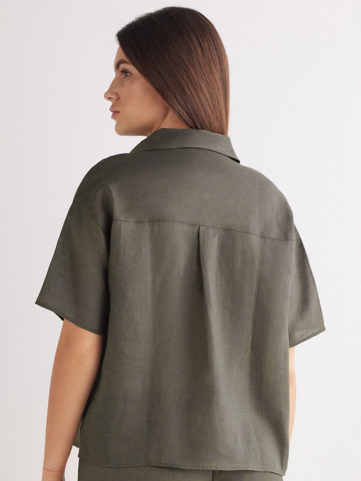 Camisa De Manga Curta Em Linho The Pure Linen Verde Intimissimi
