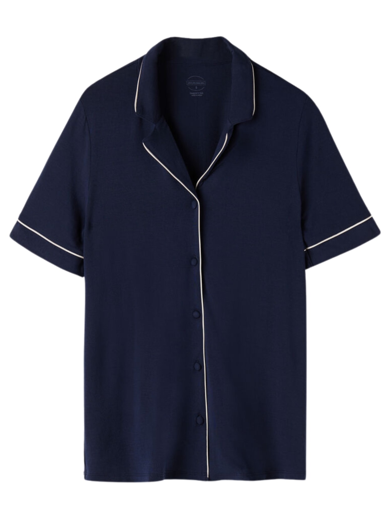 Camisa De Manga Curta Em Modal - Azul