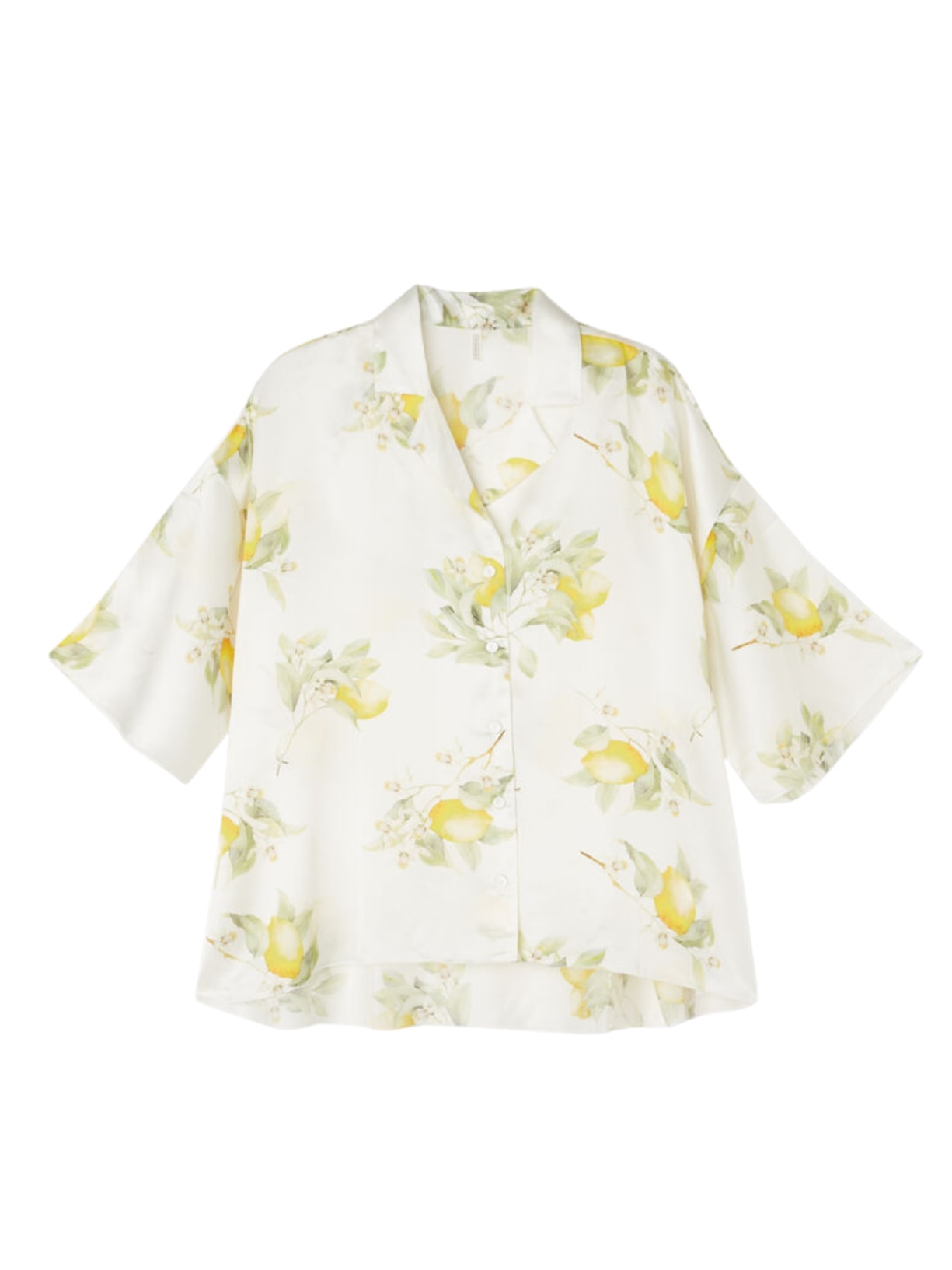 Camisa De Manga Curta Em Seda Vacanze Italiane Amarelo Intimissimi