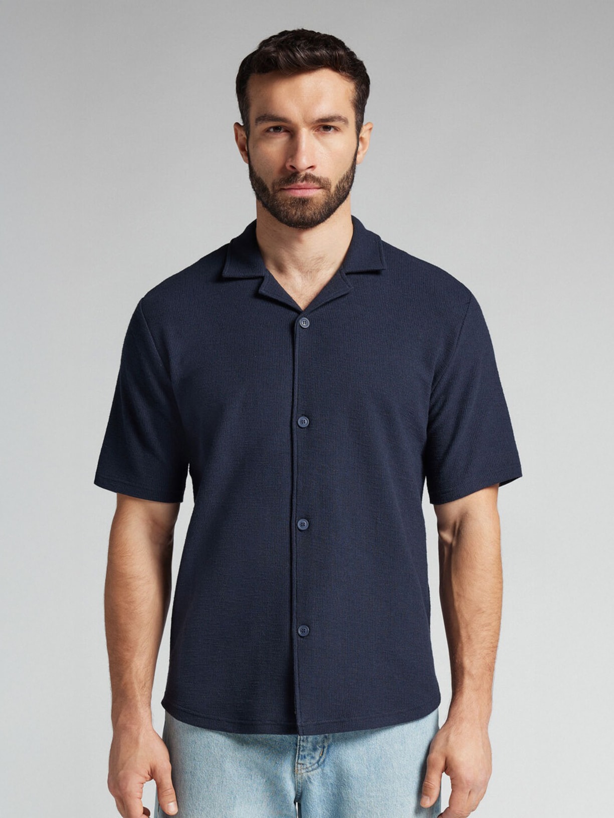 Camisa De Manga Curta Vintage Azul Intimissimi